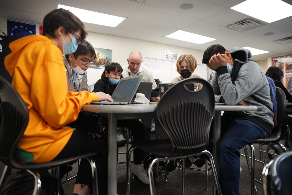 Featured image for “Gov. Cox substitute teaches in local junior high school, encourages state employees and Utahns to help keep schools open”